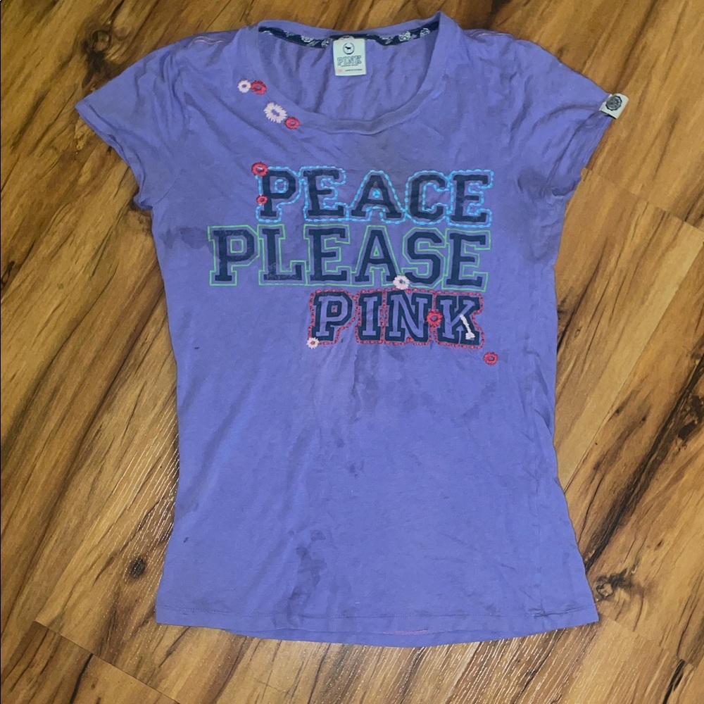 PINK Victoria's Secret Lilac Logo Tee